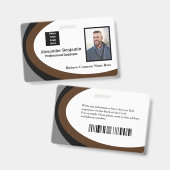 従業員の写真名ロゴバーコードID カスタム バッジ (正面＆裏面)