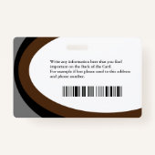 従業員の写真名ロゴバーコードID カスタム バッジ (裏面)