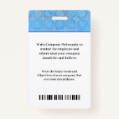 従業員の写真名ロゴIDカードバーコードカスタム バッジ (裏面)