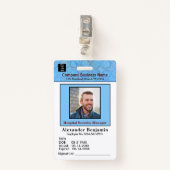従業員の写真名ロゴIDカードバーコードカスタム バッジ (正面クリップ)