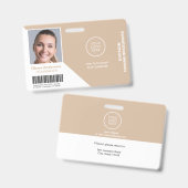 従業員の写真名会社のロゴバーコードセキュリティ バッジ (正面&裏面)