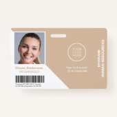従業員の写真名会社のロゴバーコードセキュリティ バッジ (正面)