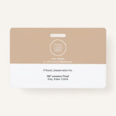 従業員の写真名会社のロゴバーコードセキュリティ バッジ (裏面)