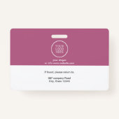 従業員の写真名会社のロゴバーコードセキュリティ バッジ (裏面)