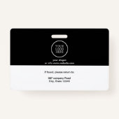 従業員の写真名会社のロゴバーコードセキュリティ バッジ (裏面)