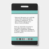 従業員の写真名IDカードバーコードロゴカスタム バッジ (裏面)