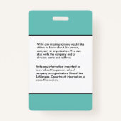 従業員の写真名IDカードロゴバーコードカスタム バッジ (裏面)