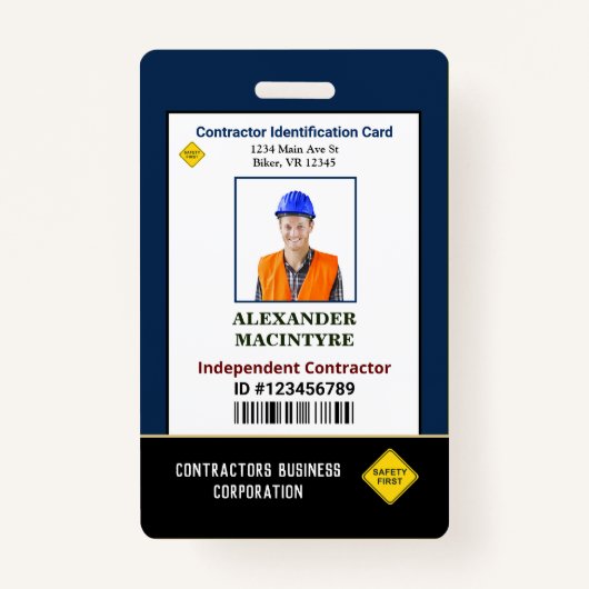 従業員の写真名ID識別カードのカスタム バッジ (正面)