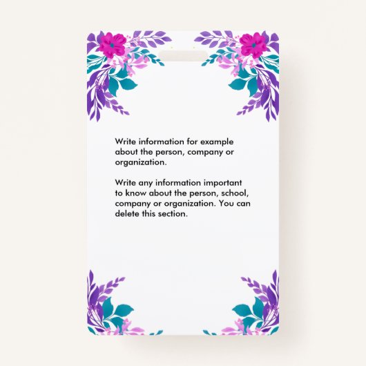 従業員の写真名ID識別カードのカスタム バッジ (裏面)