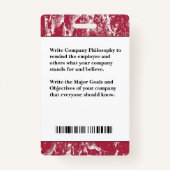 従業員の写真識別IDカスタムカード バッジ (裏面)