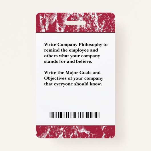 従業員の写真識別IDカスタムカード バッジ (裏面)