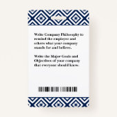 従業員の写真識別IDカスタムカード バッジ (裏面)