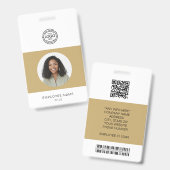 従業員の写真、ロゴ、バーコード、名前ID バッジ (Front & Back)