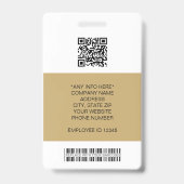 従業員の写真、ロゴ、バーコード、名前ID バッジ (Back)