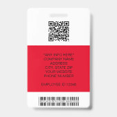 従業員の写真、ロゴ、バーコード、名前ID バッジ (Back)