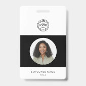 従業員の写真、ロゴ、バーコード、名前ID バッジ (Front)
