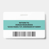 従業員の写真IDカー企業のド会社名 バッジ (裏面)