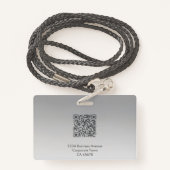 従業員の写真IDバッジ |グレー | QRコード（オプション） バッジ (裏面ランヤード)