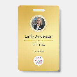 従業員の写真IDバッジ、会社のロゴQRの追加 バッジ
