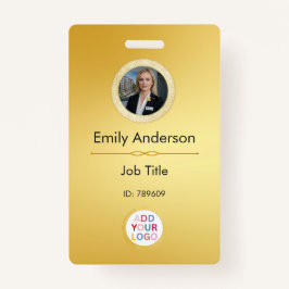 従業員の写真IDバッジ、会社のロゴQRの追加 バッジ
