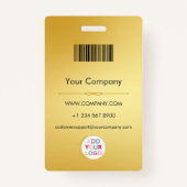 従業員の写真IDバッジ、会社のロゴQRの追加 バッジ (裏面)