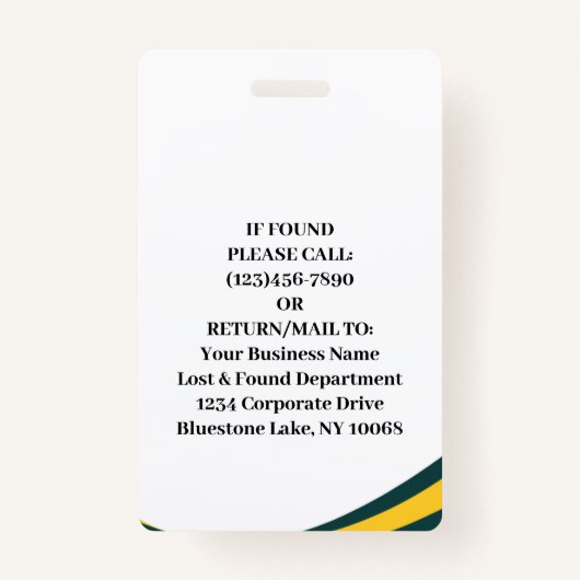 従業員の写真IDバーコードグモダンリーンアクセス バッジ (裏面)