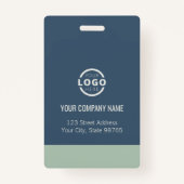 従業員の写真IDビジネスロゴはっきりしたブルーグリーン バッジ (裏面)