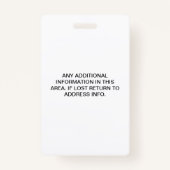 従業員の写真IDロゴ会社 バッジ (裏面)