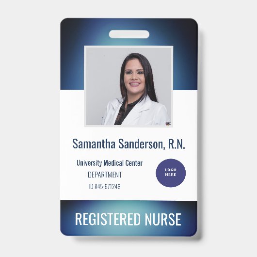 従業員の写真IDロゴ病院 バッジ (正面)