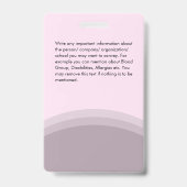 従業員の写真ID会社のロゴグレーとピンク淡い色の色 バッジ (裏面)