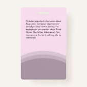 従業員の写真ID会社のロゴグレーとピンク淡い色の色 バッジ (裏面)