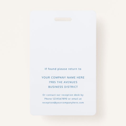 従業員の写真ID会社のロゴセキュリティ バッジ (裏面)