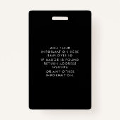 従業員の写真ID会社セキュリティ バッジ (裏面)