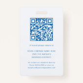 従業員の写真ID会社セキュリティQRコード バッジ (裏面)