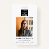 従業員の写真ID会社セキュリティQRコード バッジ (正面)