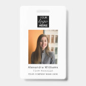 従業員の写真ID会社ロゴQRコードセキュリティ バッジ (正面)