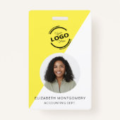 従業員の写真ID会社 バッジ (正面)