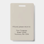 従業員の写真ID白ベージュ バッジ (Back)