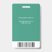 従業員の写真ID緑 バッジ (Back)