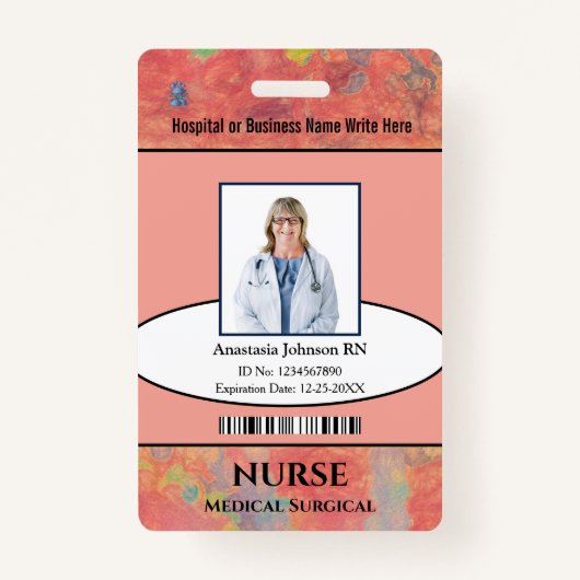 従業員の写真ID識別ビジネスカスタム バッジ (正面)