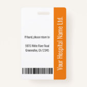 従業員の写真ID (カスタム詳細) バッジ (裏面)