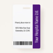 従業員の写真ID (カスタム詳細) バッジ (裏面)