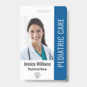 従業員の写真ID (カスタム詳細) バッジ (表面)