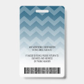 従業員の写真ID – シボモダンロン、ロゴバーコード バッジ (裏面)