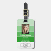 従業員の写真ID -ストライプロゴ、プロフェッショナル ラゲッジタグ (正面縦)