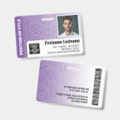 従業員の写真ID -モダントライバル、ロゴバーコード バッジ (Front & Back)