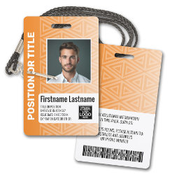 従業員の写真ID -モダントライバル、ロゴバーコード バッジ