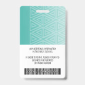 従業員の写真ID -モダントライバル、ロゴバーコード バッジ (裏面)