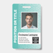 従業員の写真ID -モダントライバル、ロゴバーコード バッジ (正面)