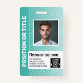 従業員の写真ID -モダントライバル、ロゴバーコード バッジ (正面)